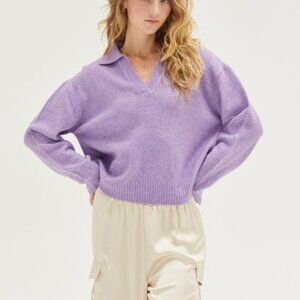 NWT Hyfve Knit Collared Sweater in Lavender